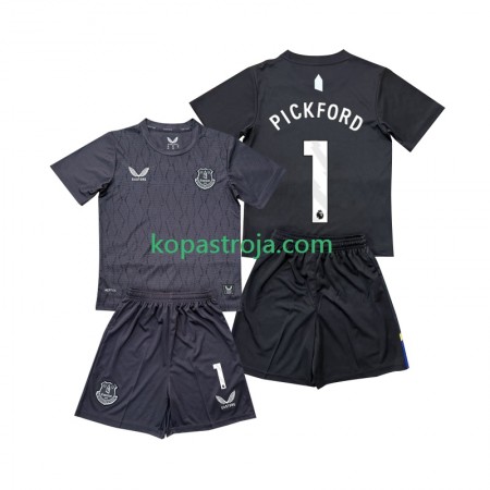 Billiga Fotbollströjor Everton FC Pickford 1 Målvakt Barn Borta tröja 2025/26 Kortärmad